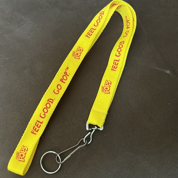 Kellogg’s Corn Pops cereal Lanyard key chain, yellow with red print New - Picture 1 of 16